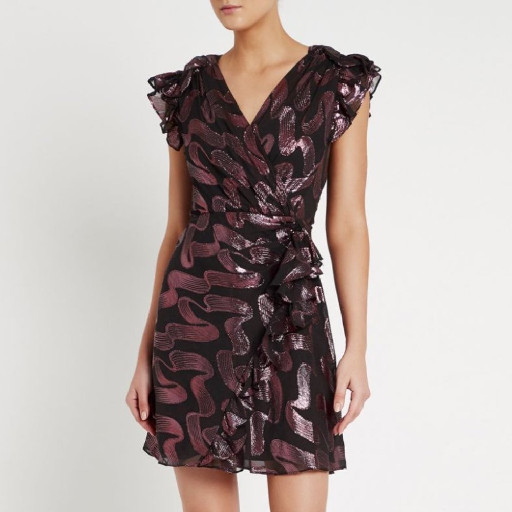 NWT - Rebecca Taylor - Sleeveless Ribbon Lurex Jacquard Dress - Size 0